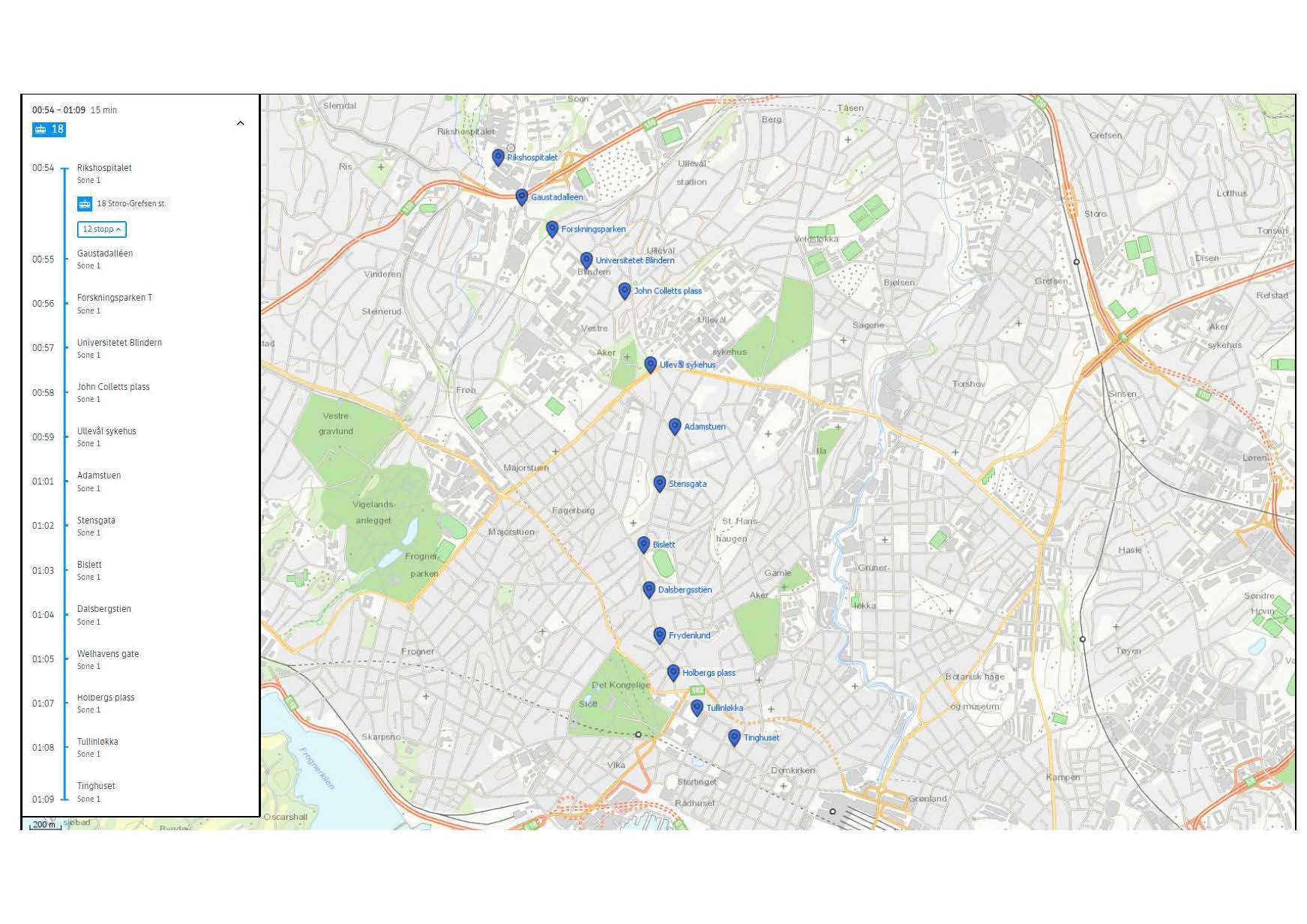 Bilde: 18-trikkens rute