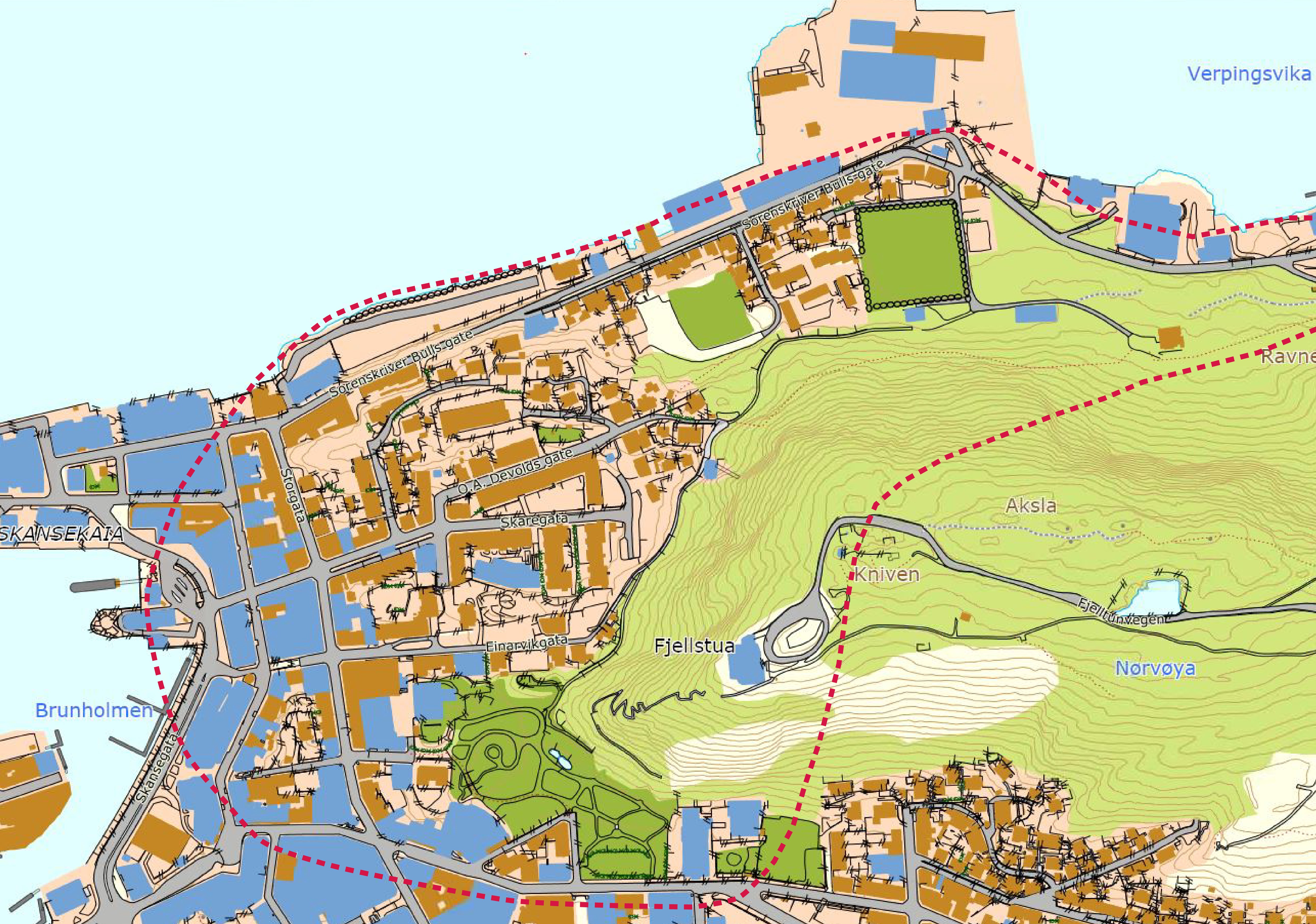 Kartskisse som viser Byparken