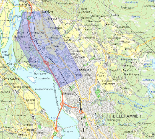 Kartutsnitt Lillestrøm og ønsket plassering
