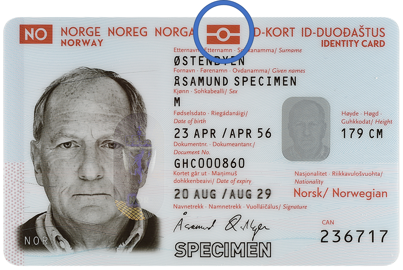 Example of the required chip symbol in your passport or national ID card